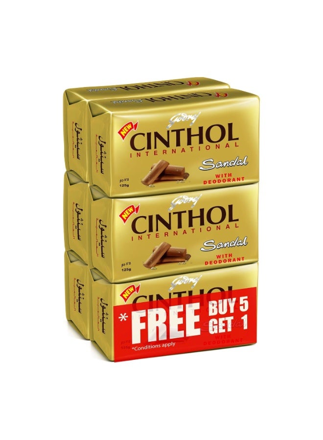Cinthol Godrej Cinthol Soap (Sandal) 125g X 6Pcs - Image 1