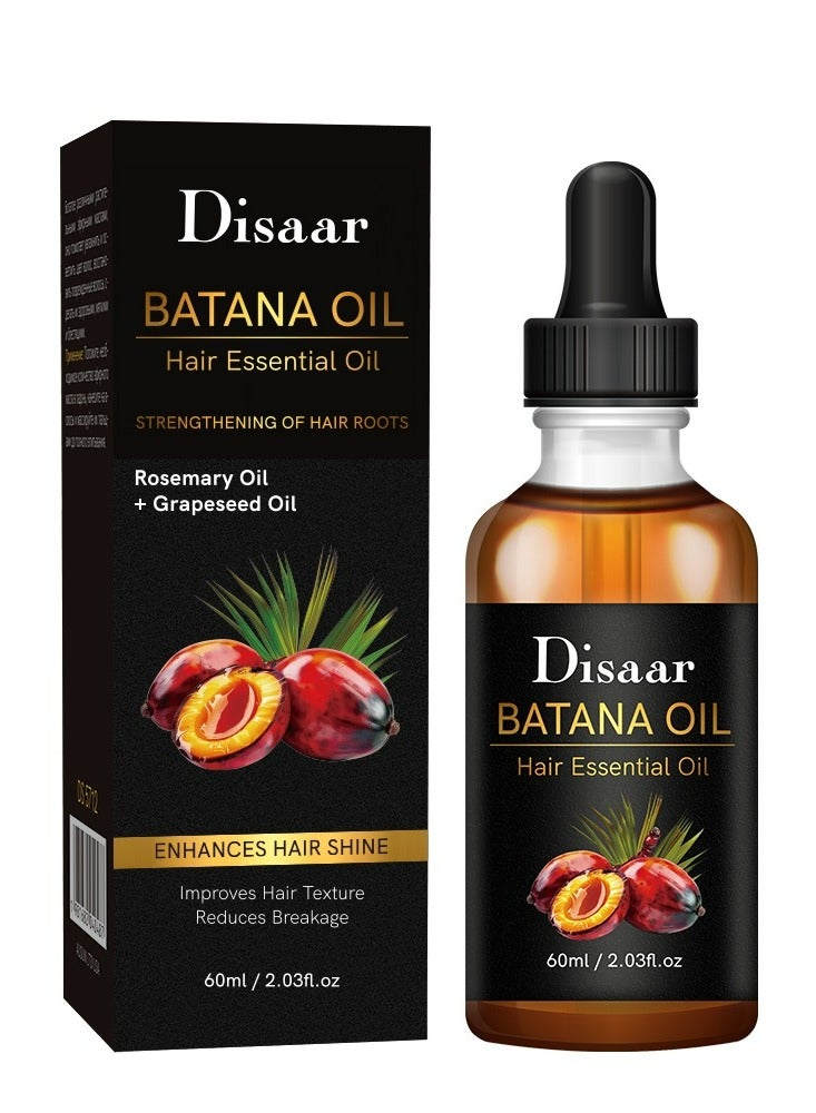 ديسار زيت باتانا للشعر، زيت عطري لتقوية جذور الشعر، زيت إكليل الجبل + زيت بذور العنب، يعزز لمعان الشعر، يحسن ملمس الشعر، يقلل من التكسر، 60 مل