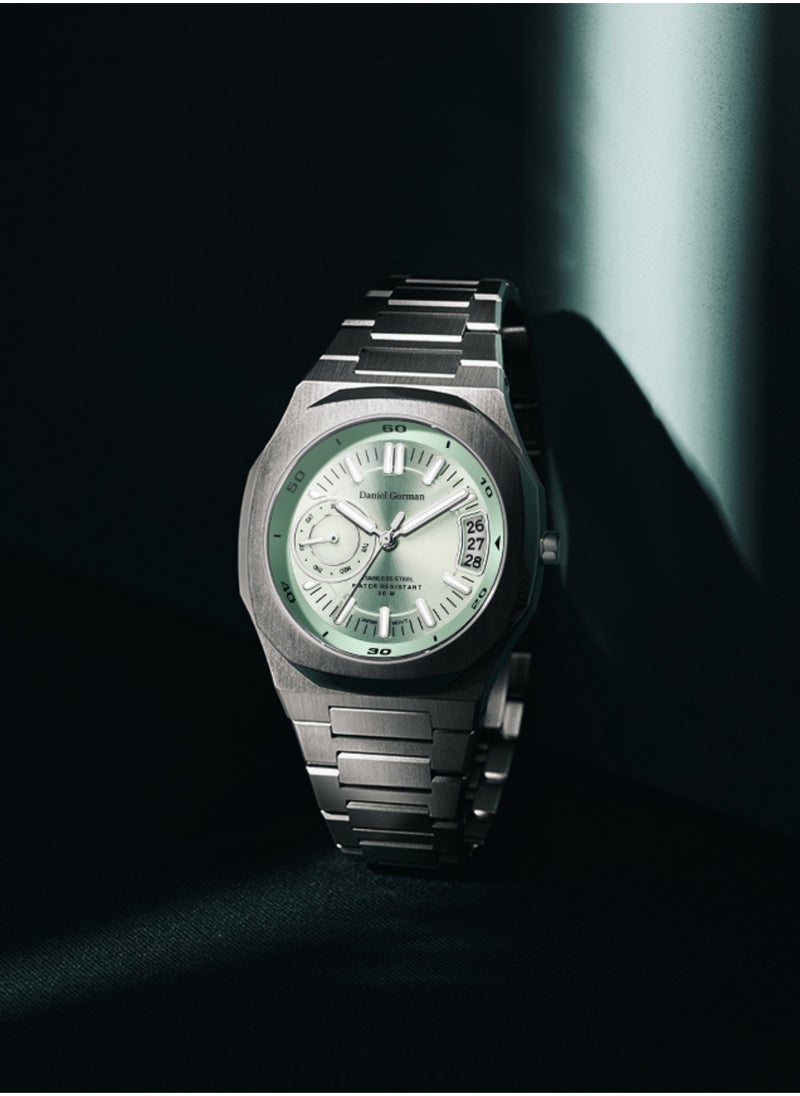 DANIEL GORMAN - Men's Watch Quartz Analog Stainless Steel Watch with Auto Day Date Calendar, Luminous Dial 50M Waterproof Men Wrist watches, Easy Reader Big Face Mens Luxury Watch - Image 1