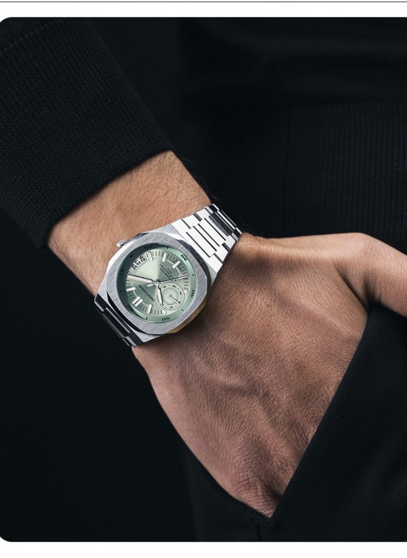 DANIEL GORMAN - Men's Watch Quartz Analog Stainless Steel Watch with Auto Day Date Calendar, Luminous Dial 50M Waterproof Men Wrist watches, Easy Reader Big Face Mens Luxury Watch - Image 1