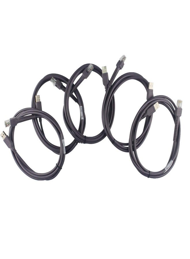 PARTSHE 5-Pack USB Cable for Motorola Symbol LS2208 LS4208 DS6708 Barcode Scanner USB Type A CBA-U01-S07ZAR - Image 1
