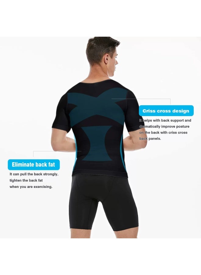 Generic 2-Pack Men's Slim Fit Vest - Compression Shirt for Running & Gym, Slim Body Compression Shaper to Tighten and Coordinate the Abdominal Area, Size L - Image 2