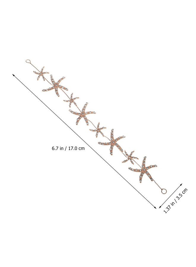 Beaupretty 2Pcs Star Headpiece Mermaid Starfish Headband Hair Clip Rhinestone Wedding Jewelry Hair Accessories For Women Girl - Image 3