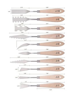 Oasisgalore Paint Knife Set - 10pcs Stainless Steel Spatula Palette Knife Painting Tools for Oil and Paste Application with Wood Handles  - Image 2