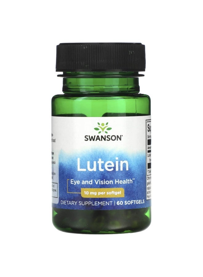 Swanson, Lutein, 10 mg, 60 Softgels (Packaging may vary)