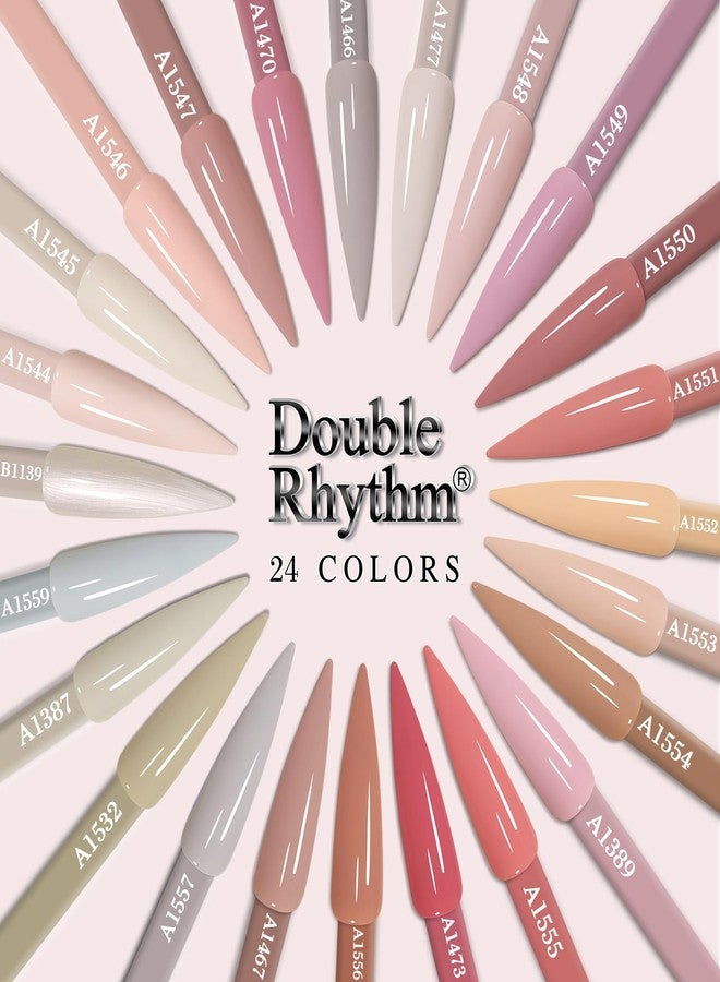 Double Rhythm مجموعة طلاء أظافر جل 28 قطعة 0.5 أونصة بتصميم مزدوج بنفس اللون بنفس الزجاجة مجموعة طلاء جل قابلة للإزالة فن الأظافر صالون العناية بالأظافر افعلها بنفسك في المنزل للنساء (مجموعة وردي عاري - T24-3) - Image 5