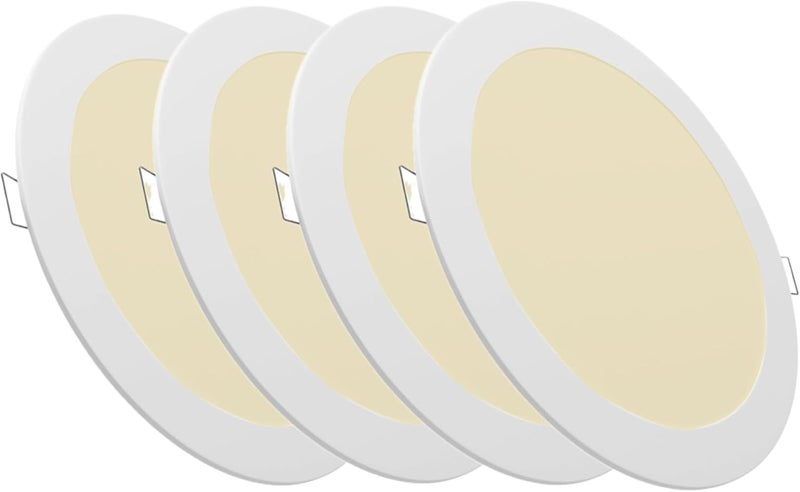 ضوء بانل LED، 9 بوصة دائري نحيف، 20 واط، أبيض و أبيض دافئ، غير قابل للتعتيم، عبوة من 4 - Image 1