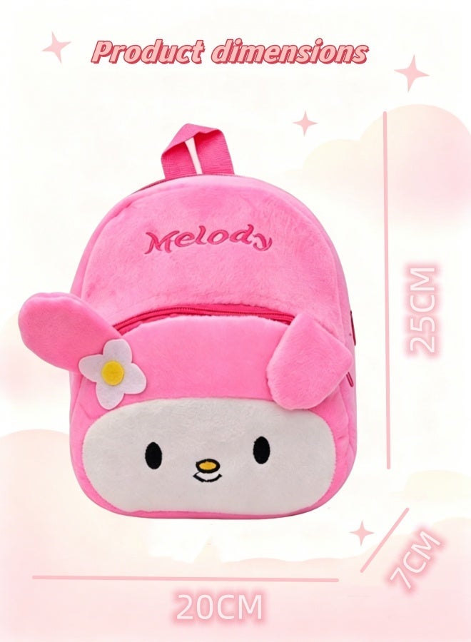 Cute Children's Backpack, Cartoon Shaped Children's Backpack Plush Fabric Pink Backpack for 3-6 Years Old - Image 3