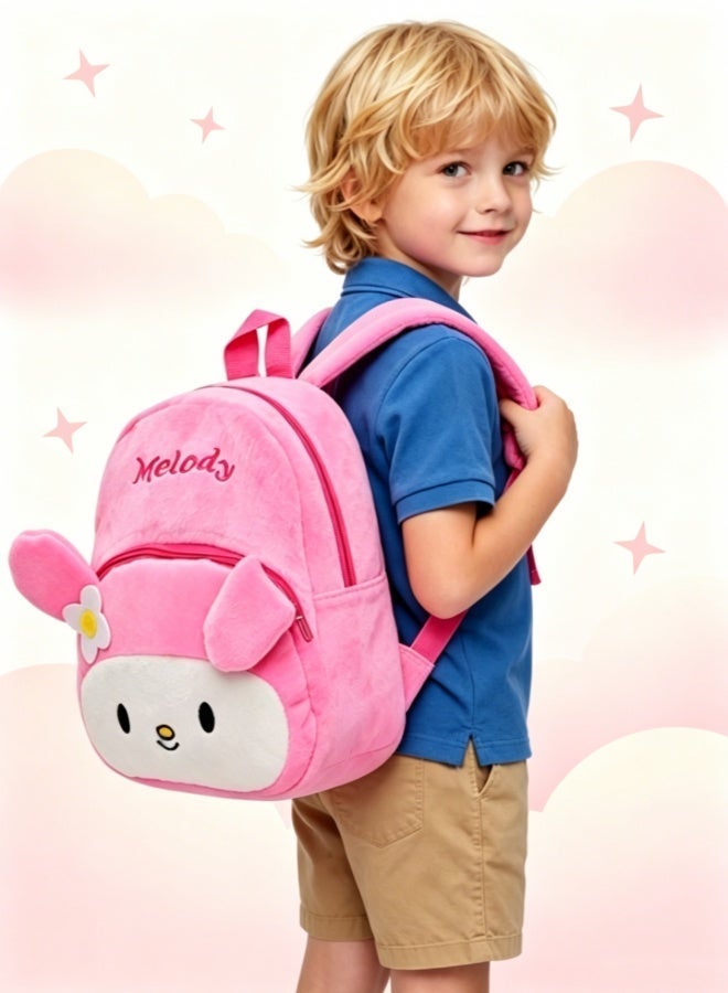 Cute Children's Backpack, Cartoon Shaped Children's Backpack Plush Fabric Pink Backpack for 3-6 Years Old - Image 5