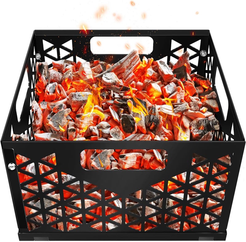 foedo Charcoal Firebox Basket for Oklahoma Joe Offset Smoker, Grill Accessories for Long and Efficient Smoking, 12" x 12" x 7.5 "Fire Basket for Oklahoma Joes Highland (Only 4 Screws) (black) - Image 1
