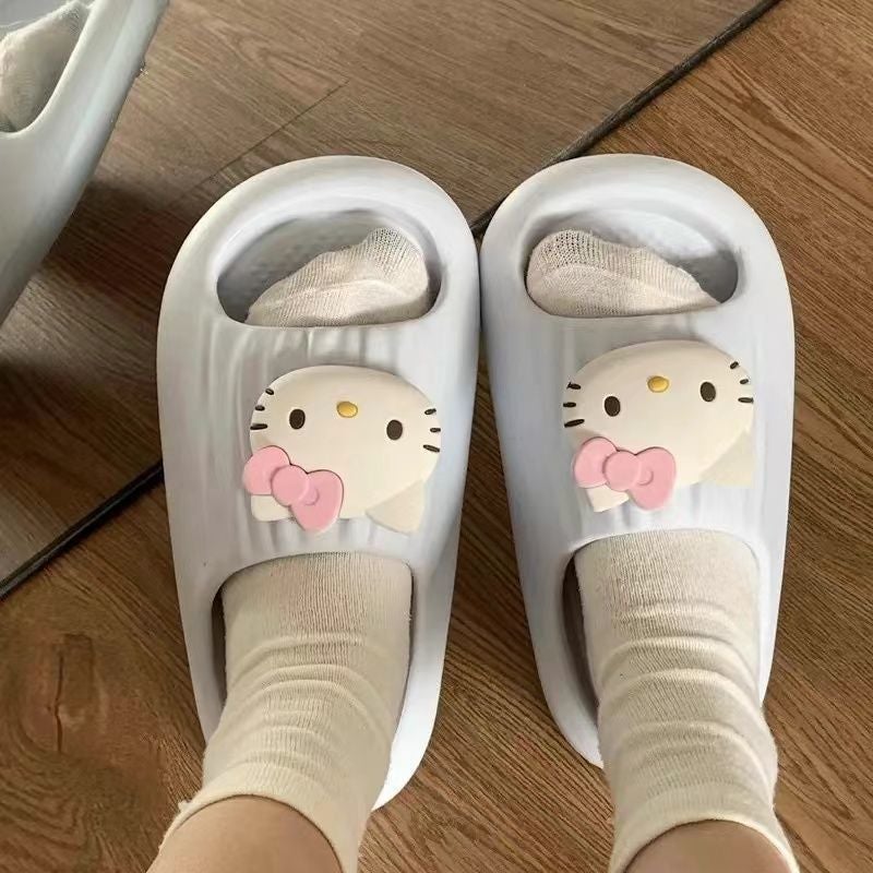 Cartoon Hello Kitty Cat Slippers Summer Women EVA Soft Sole Anti-Slip Indoor Outdoor Flat Slippers - Image 1