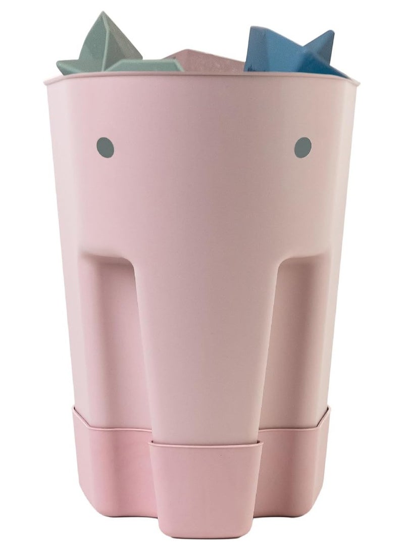 Shnuggle Ellie Bath Toy Storage Scoop | Baby & Toddler Bath Toy Drying Caddy with Drip Tray - Blush - Image 1