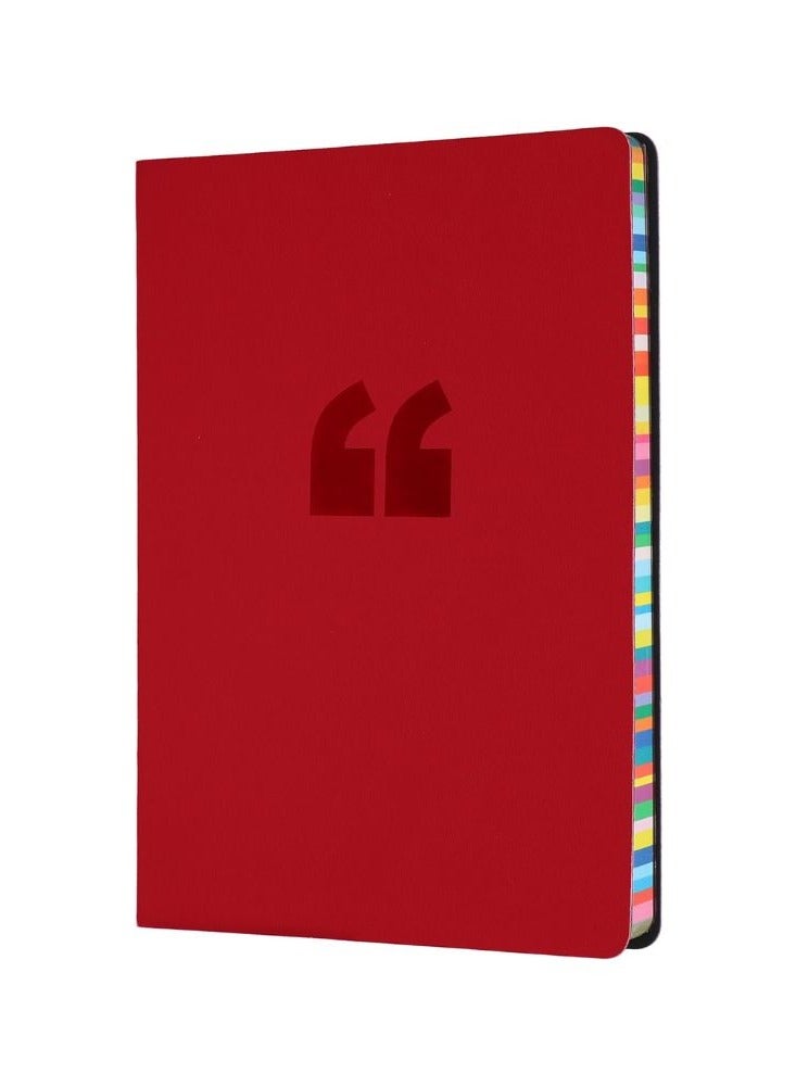 Collins Debden Edge Rainbow A5 Ruled Notebook Journal - Red - Soft Touch Journal with Rainbow Edged FSC Certified Paper - 240 pages - Image 1