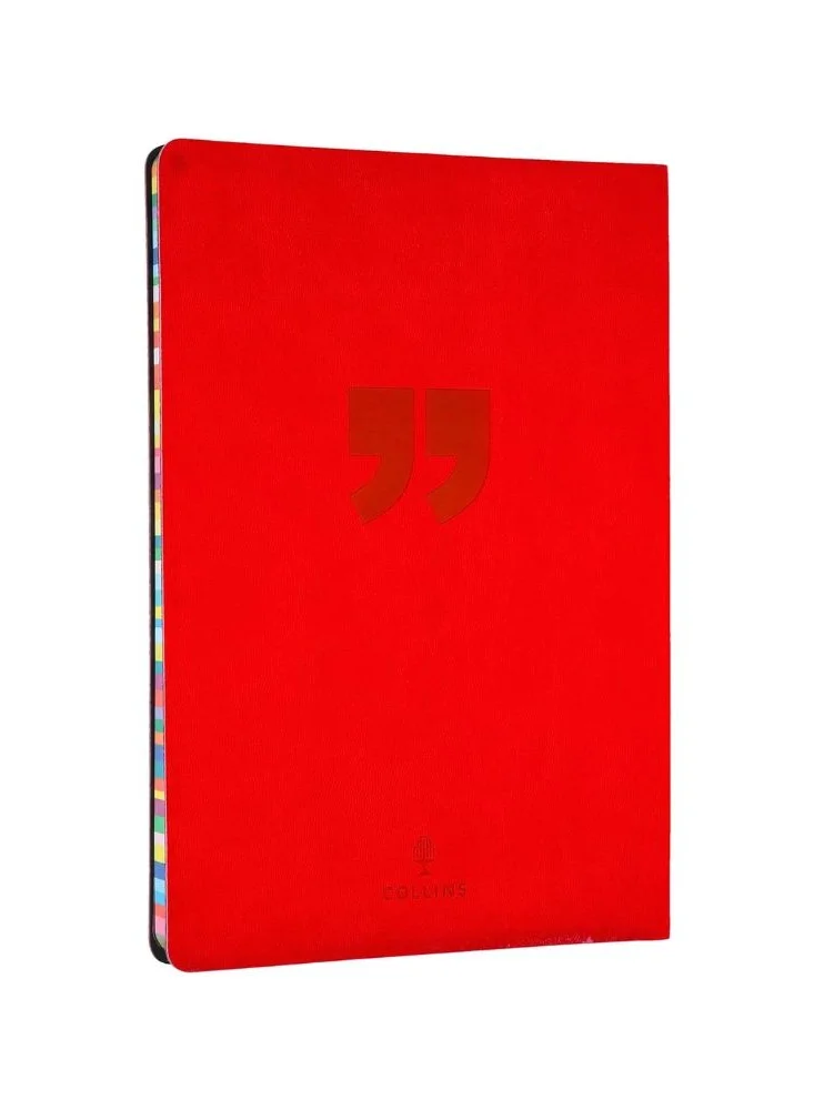 Collins Collins Debden Edge Rainbow A5 Ruled Notebook Journal - Red - Soft Touch Journal with Rainbow Edged FSC Certified Paper - 240 pages