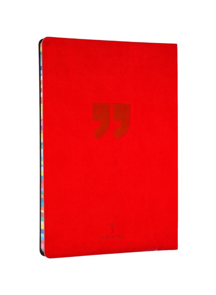 Collins Debden Edge Rainbow A5 Ruled Notebook Journal - Red - Soft Touch Journal with Rainbow Edged FSC Certified Paper - 240 pages - Image 2
