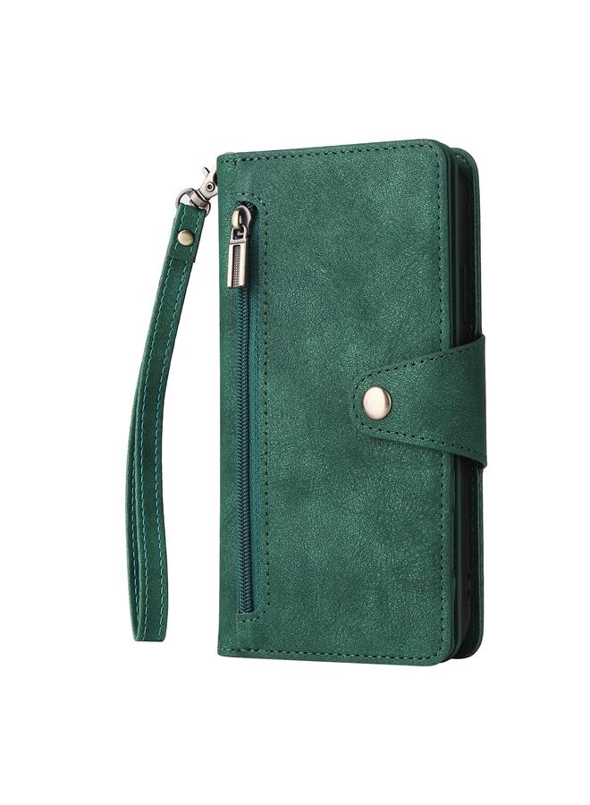 S-TOP Case For iPhone 11 Pro Rivet Buckle 9 Cards Three Fold Leather Phone Case - Image 2