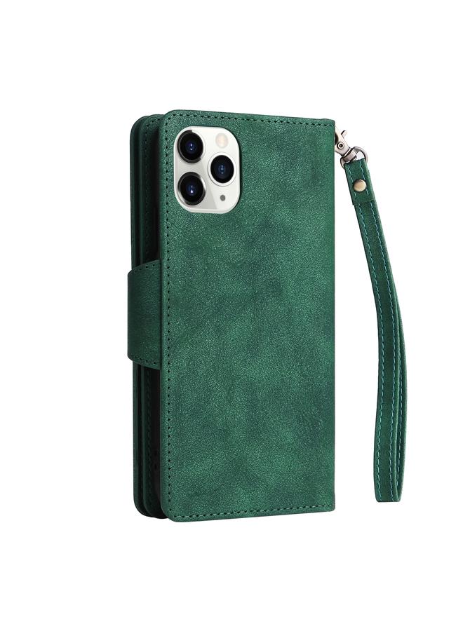 S-TOP Case For iPhone 11 Pro Rivet Buckle 9 Cards Three Fold Leather Phone Case - Image 3