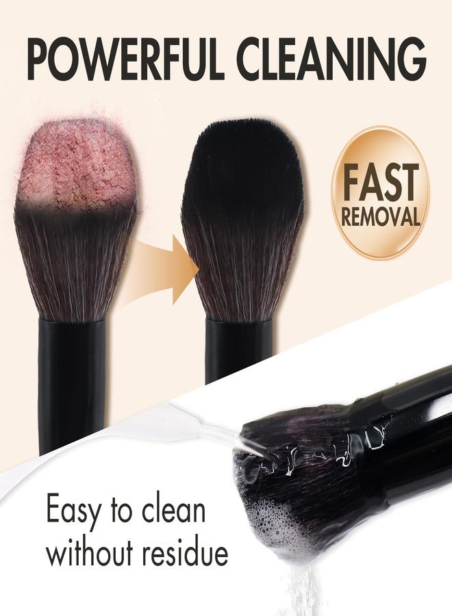 Embagol Makeup Brush Cleaner Mat + Solid Brush & Sponge Soap, Brush Cleaner Bowl & Makeup Brush Cleanser, 3 in 1 Makeup Organizer, Vegan, Deep Cleaning, No Residue(2-piece set, 100g/3.53oz + Khkai) - Image 4