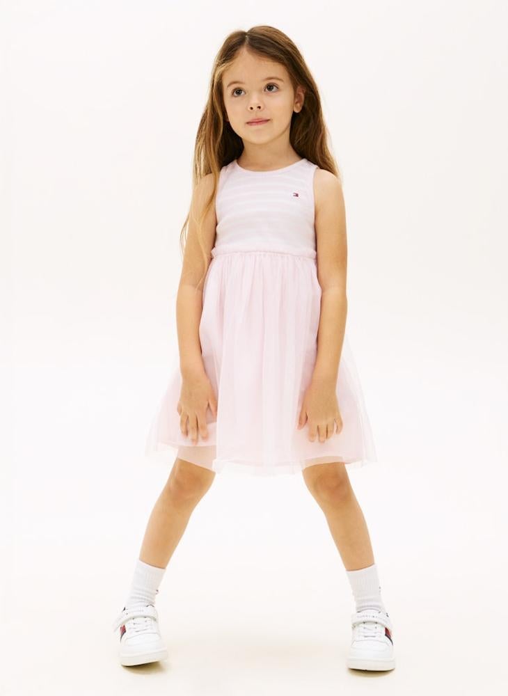 TOMMY HILFIGER Tulle Sleeveless Fit And Flare Dress - Image 1