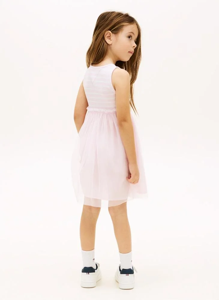 TOMMY HILFIGER Kids Stripe Combi Tulle Dress