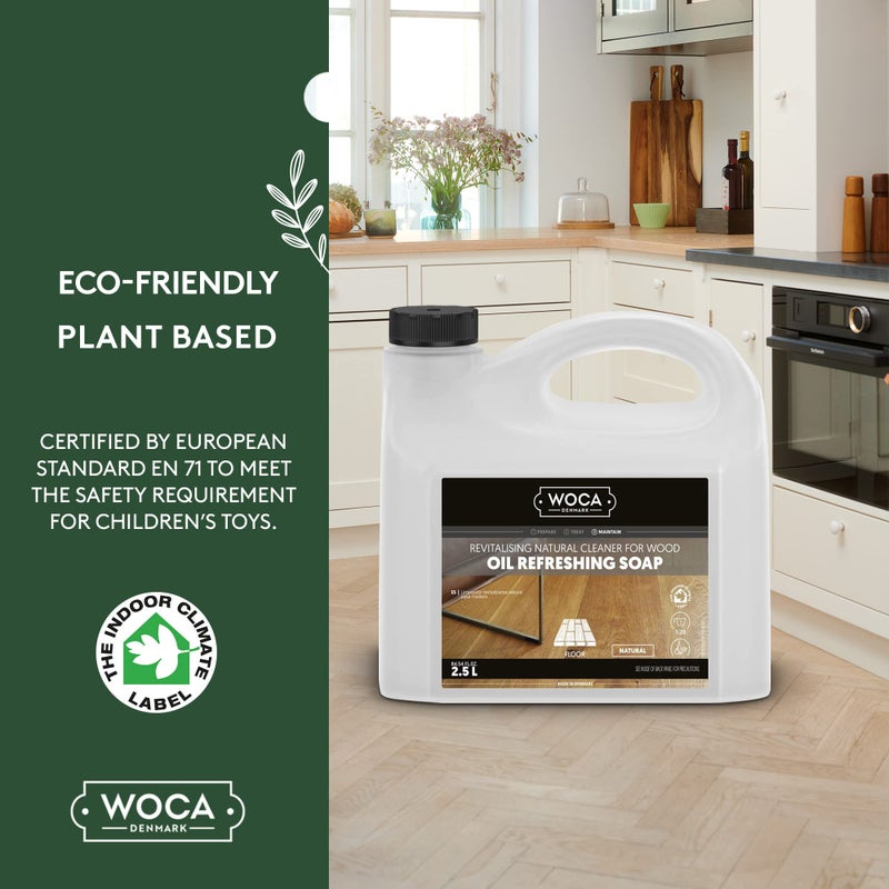 WOCA Oil Refreshing Soap (Oil Refresher), Natural 2.5L â€“ Concentrated Cleaner for Oil-Treated Hardwood Floors, Furniture, Millwork, Cutting Boards, and Countertops. - Image 4