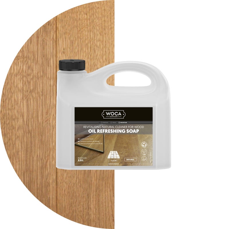 WOCA Oil Refreshing Soap (Oil Refresher), Natural 2.5L â€“ Concentrated Cleaner for Oil-Treated Hardwood Floors, Furniture, Millwork, Cutting Boards, and Countertops. - Image 1