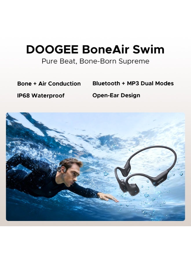 DOOGEE BoneAir - Swimming Conduction Headphones, Open Ear Wireless Bluetooth Sports Earphones for Running, Swimming and Sports, Workouts, Sweat Resistant, IP68 - Image 2