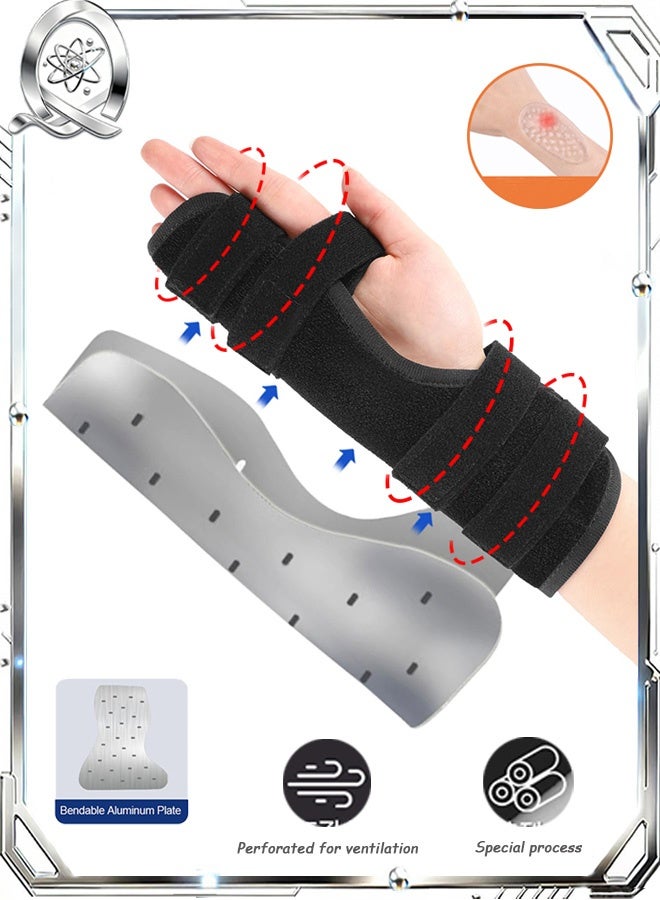 Quantum Pinky & Ring Finger Splint Brace, Washable and Removable Stroke Carpal Tunnel Splint, Adjustable Right Hand Wrist Brace Splint for Relief and Injury Support - Image 1