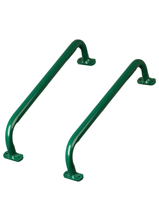 PLAYBERG Green Metal Safety Grab Handles Set, Kids Outdoor Play House Hand Grip Bars for Jungle Gym Playground Set Accessory - Image 1