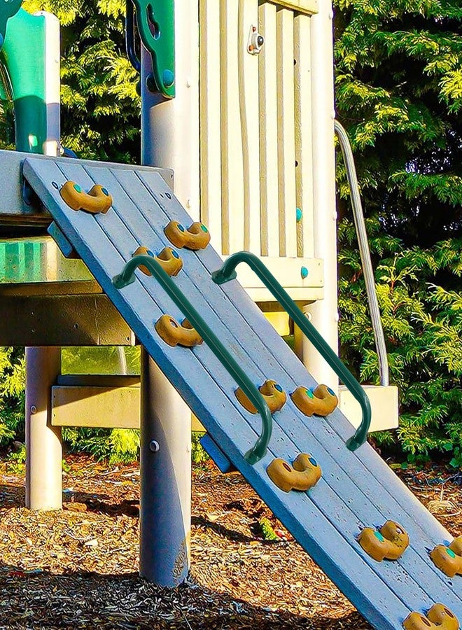 PLAYBERG Green Metal Safety Grab Handles Set, Kids Outdoor Play House Hand Grip Bars for Jungle Gym Playground Set Accessory - Image 2