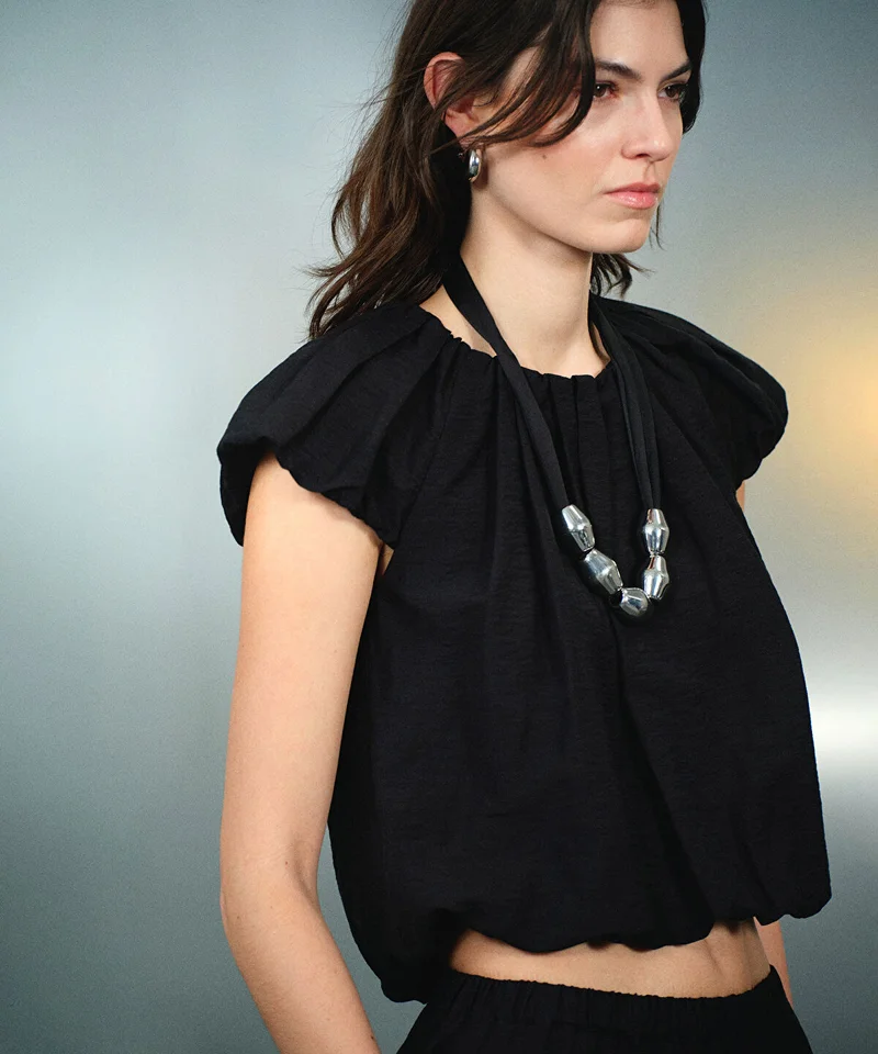 ابيكول Balloon Sleeve Blouse