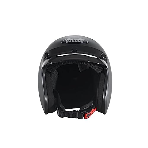 Studds JETSTAR Classic Plain Open Face Helmet (Matt Black, XL) - Image 2