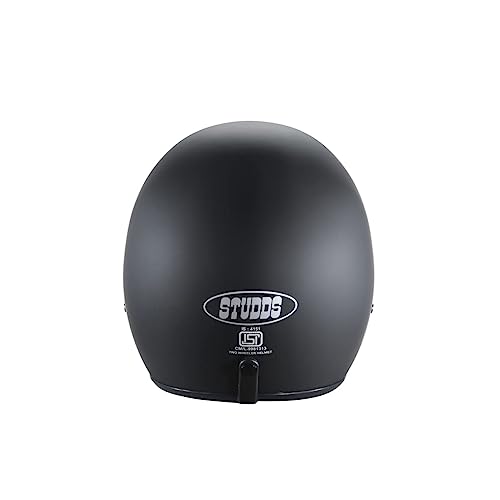 Studds JETSTAR Classic Plain Open Face Helmet (Matt Black, XL) - Image 4