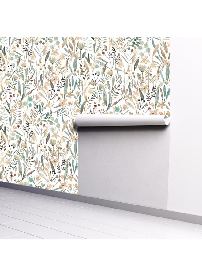 Bluejw Fern Self-adhesive Wallpaper Watercolor Flower Removable Wall Decoration Wallpaper Nursery Bedroom Pvc Mural - Image 2