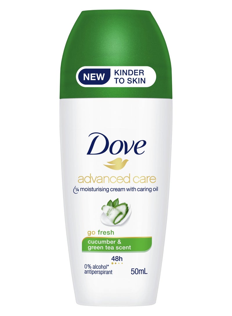 دوف مزيل عرق أدفانسد كير رول أون برائحة الخيار والشاي الأخضر - 50 مل