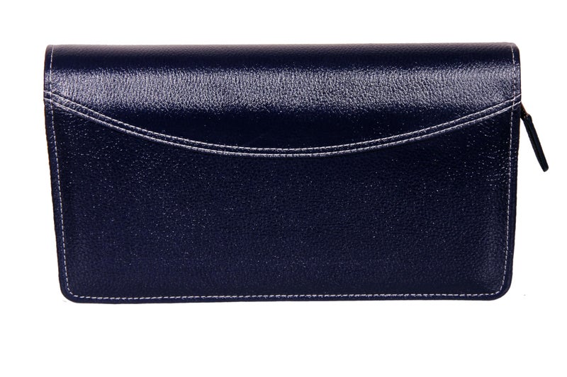 Sukeshcraft Multiple Cheque Book Holder | Original Leather Holds Upto 8 Cheque Books (Leather, Blue) - Image 2