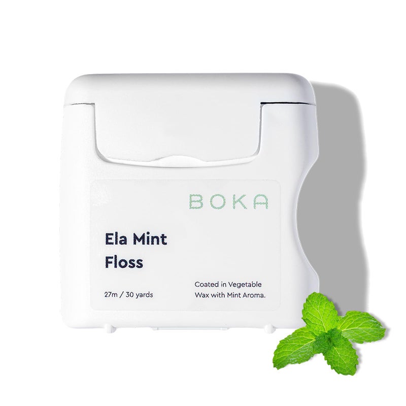Boka Ela Mint Woven Dental Floss, Made from Plant-Based Vegetable Wax, Teflon-Free, 30 Yards of Waxed Floss (Pack of 1) - Image 1