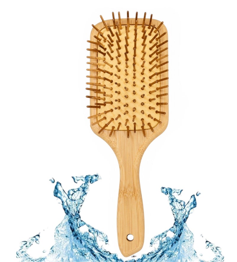 VENDIX Wooden Hair Brush, Its Stimulate Your Scalp and improve Blood Flow to Prevent Hair Losses, Bamboo Bristle Brush & Comb for Healthy Hair for, Men, Women & Children for All Hair Types - Image 1