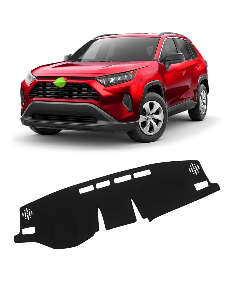 FIILINES Dash Cover for Toyota RAV4 2019-2025, Dashboard Mat Cover Sunshade Nonslip Mesh Protector No Glare Black - Image 1