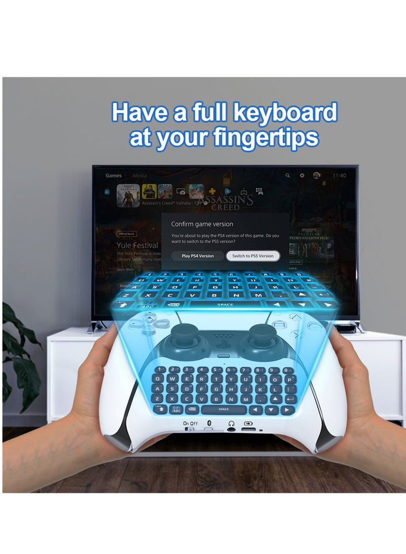 Wireless Controller Keyboard for PS5  Bluetooth 3.0 Mini Portable Gamepad Chatpad with Built-in Speaker   for Playstation 5 Tablet