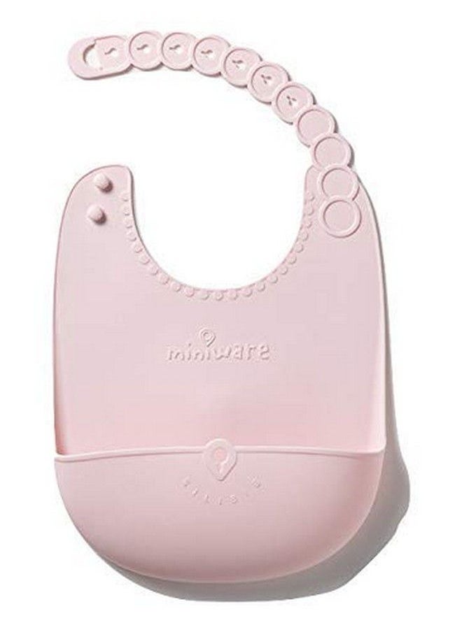 Miniware Roll And Lock Bib Silicone Baby Bib Adjustable Fit Waterproof Bibs Easily Wipe Clean & Catch Food (Cotton Candy)  - Image 2