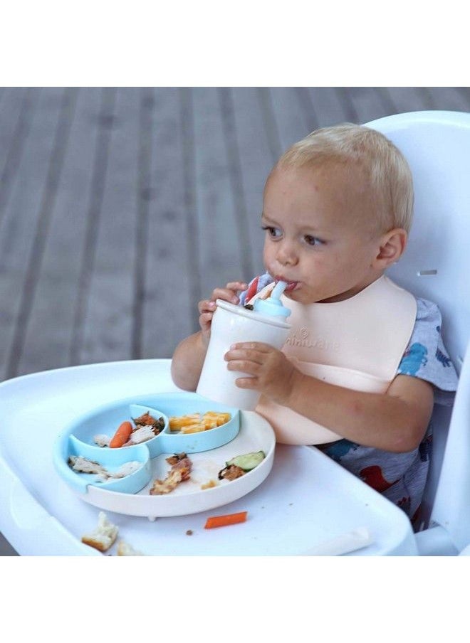 Miniware Roll And Lock Bib Silicone Baby Bib Adjustable Fit Waterproof Bibs Easily Wipe Clean & Catch Food (Cotton Candy)  - Image 4