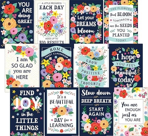 Teacher Created Resources Wildflowers Positive Sayings Educational Poster Pack TCR6624 - Image 1