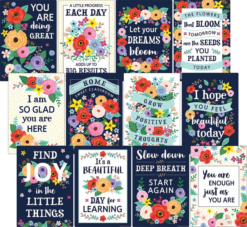 Teacher Created Resources Wildflowers Positive Sayings Educational Poster Pack TCR6624 - Image 2