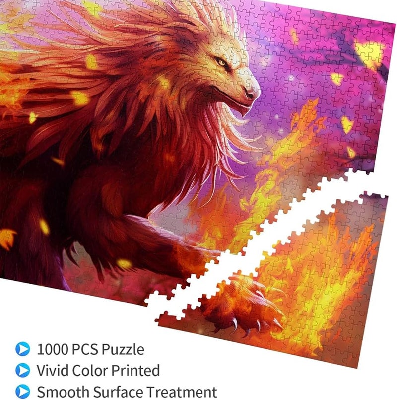 Phayah Lava Lion Beast 1000 Piece Jigsaw Puzzle For Adults Home Decor 29 5 X 19 7 Inches - Image 3