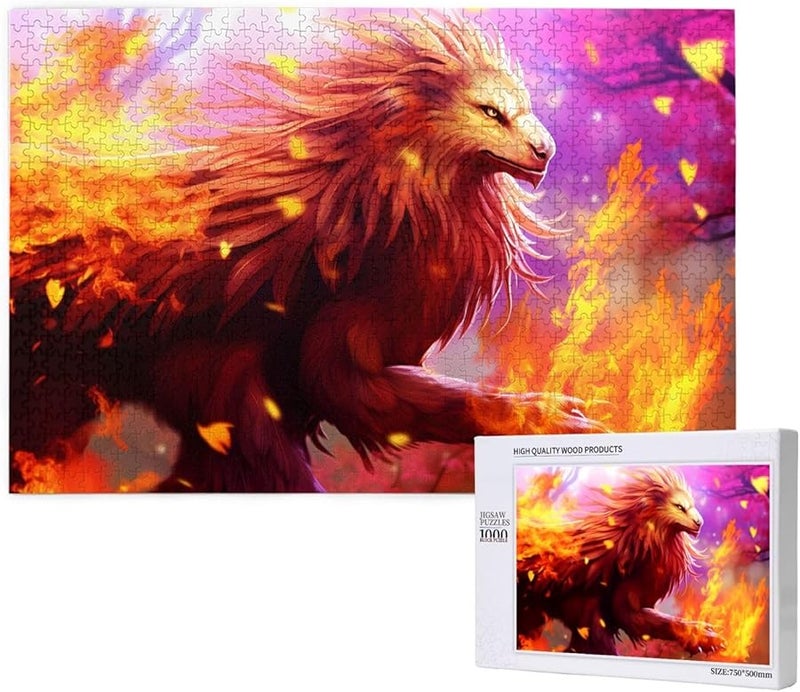 Phayah Lava Lion Beast 1000 Piece Jigsaw Puzzle For Adults Home Decor 29 5 X 19 7 Inches - Image 1