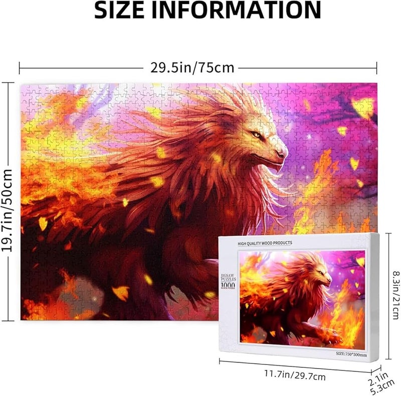 Phayah Lava Lion Beast 1000 Piece Jigsaw Puzzle For Adults Home Decor 29 5 X 19 7 Inches - Image 4