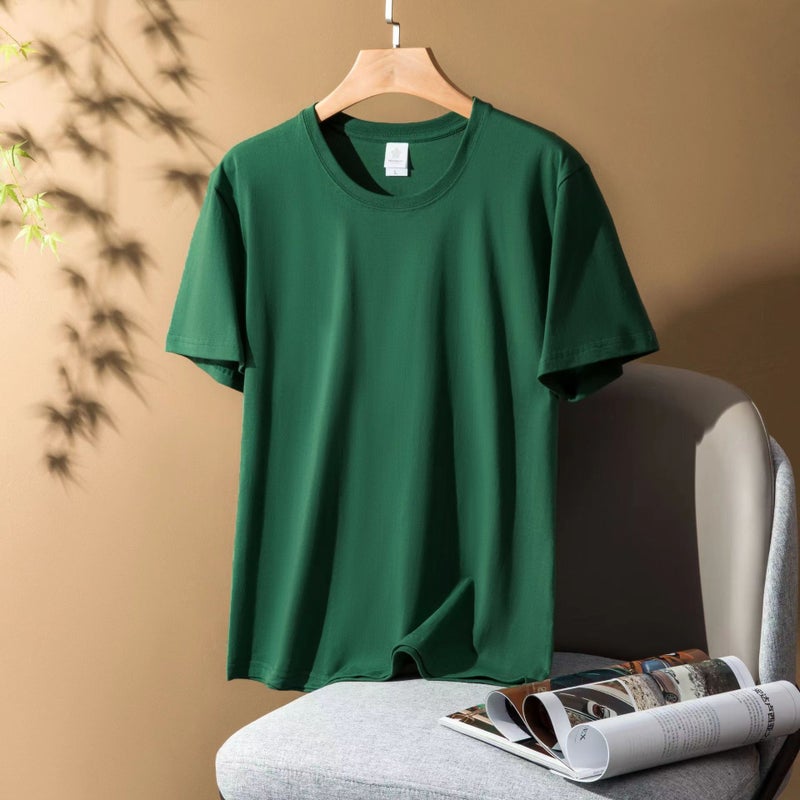 12 Color Optional Summer Solid Color Short-Sleeved T-Shirt Internet Celebrity Solid Color All-Match Soft Ins Base Top - Image 1
