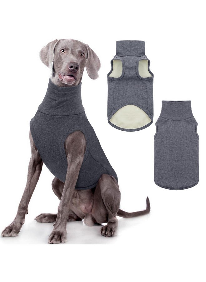 روزكيتش ROZKITCH سترات الكلاب من الصوف الناعم، سترة رياضية، بيجاما، رقبة مدورة دافئة للحيوانات الأليفة، سترة قابلة للتمدد للطقس البارد، بذلة ملابس، ملابس للكلاب الصغيرة والمتوسطة والكبيرة، ملابس للمشي والنوم، رمادي 4XL - Image 1