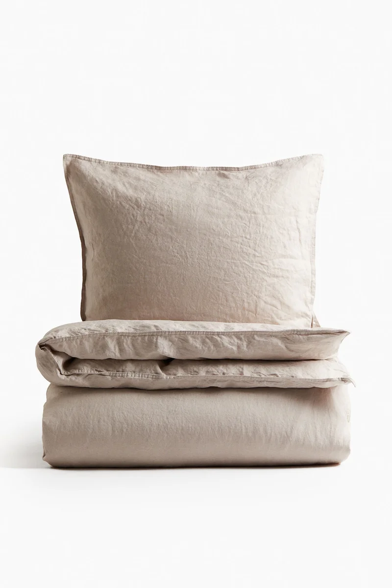 H&M Washed linen duvet cover set